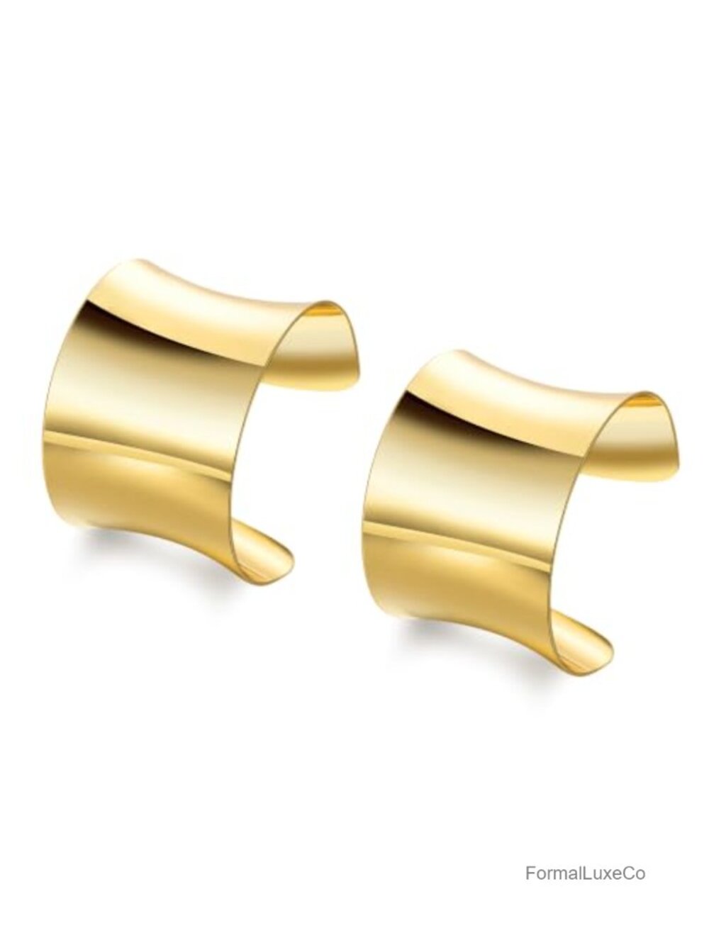 Chunky Gold Silver Cuff Bracelets Set for Women Open Wide Bangle Adjustable